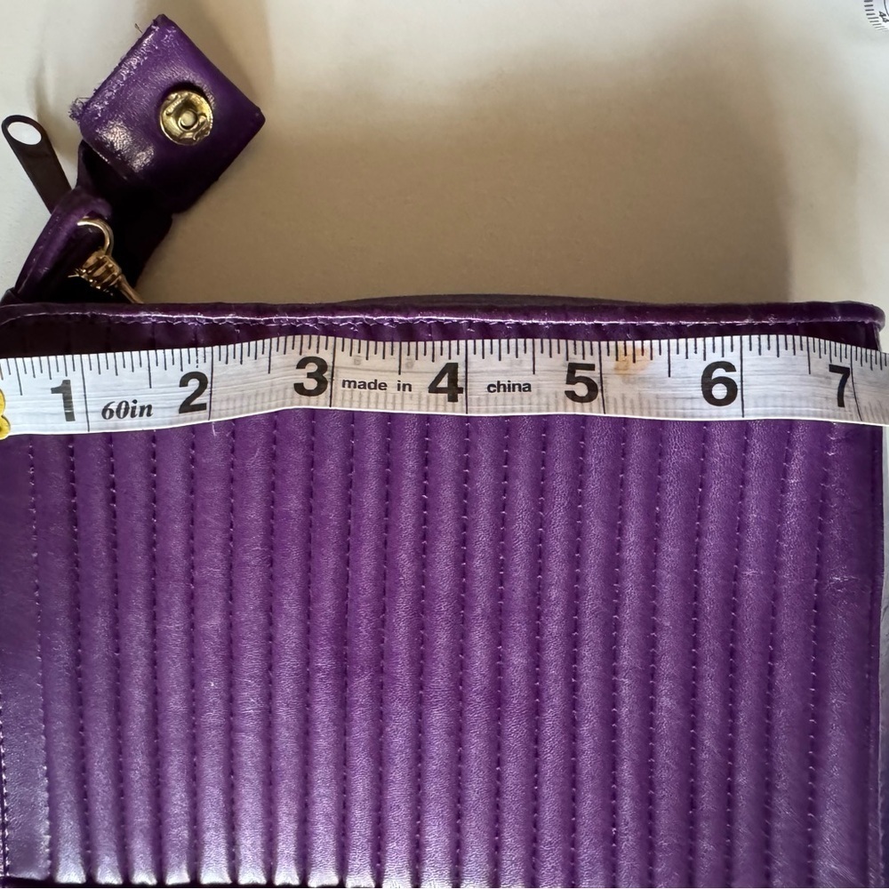 Vintage 80’s Genuine Leather Nolan Miller Dynasty Collection Purple Purse Bag - Picture 6 of 12